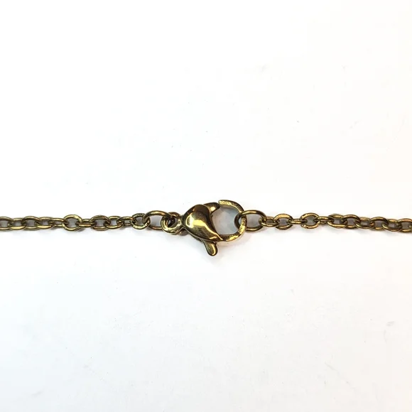 Authentic Chanel Red Molten Marbled Acrylic Heart Pendant Charm On Gold Necklace - Picture 5 of 11